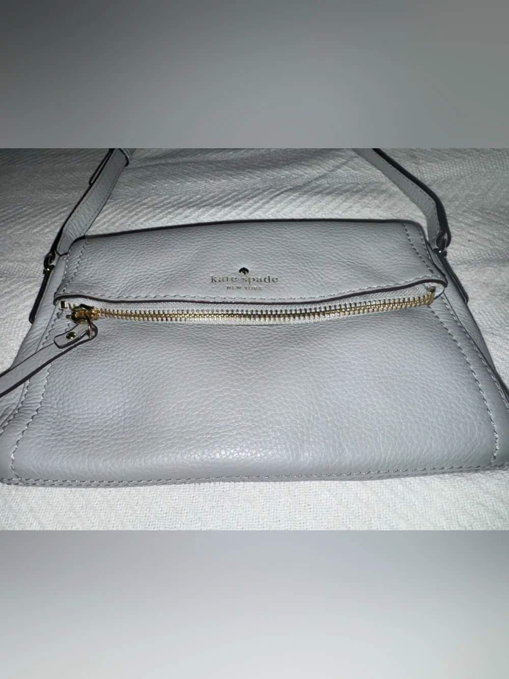 Kate Spade Gray Pebbled Leather Crossbody